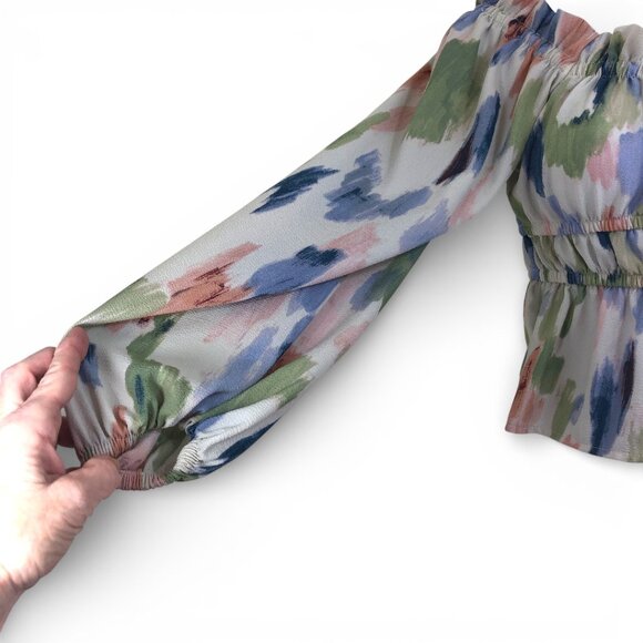 Sofia Jeans by Sofia Vergara Women’s Square Neck Peplum Top with Long Sleeves XS - Picture 5 of 11